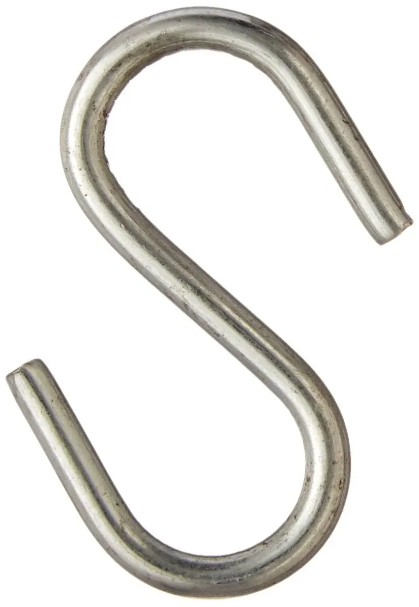 Azar Displays 700023 0.5" W x 1.25" H Metal S-Hook (20 Pack)