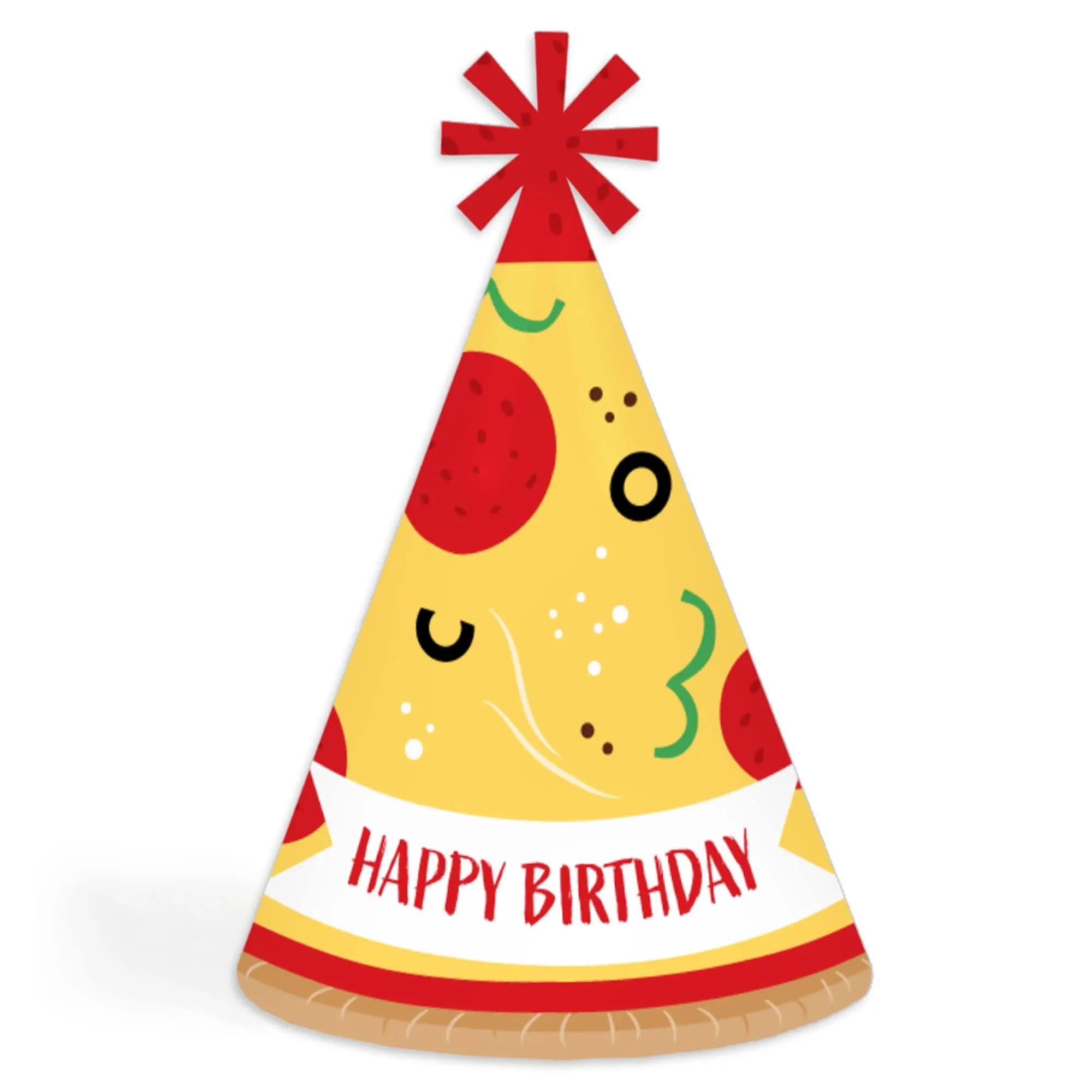 Big Dot of Happiness Pizza Party Time - Cone Happy Birthday Party Hats for Kids ...