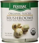 Festival Organic Sliced Mushrooms 4oz Pack of 12