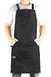 Hudson Durable Goods - Denim Apron for Chef, Kitchen, BBQ, and Grill (Black) with Towel Loop + Tool Pockets + Quick Release Buckle