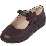 The Children's Place Toddler Girls Comfort Flex Mary Jane Shoes | Size 4T | Brown | 100% Faux Leather