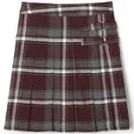 French Toast School Uniform Girls Plaid Pleated Two-Tab Scooter-Plus-BURGUNDY PLAID-10.5