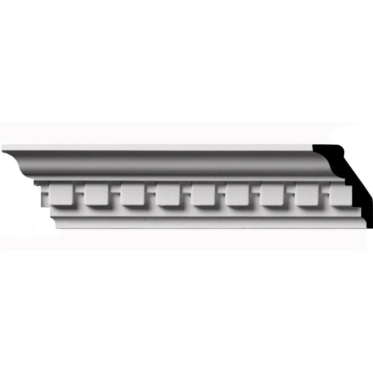 2 3/4"H x 1 7/8"P x 3 1/4"F x 94 1/2"L, (1" Repeat) Dentil Crown Moulding Ekena Millwork