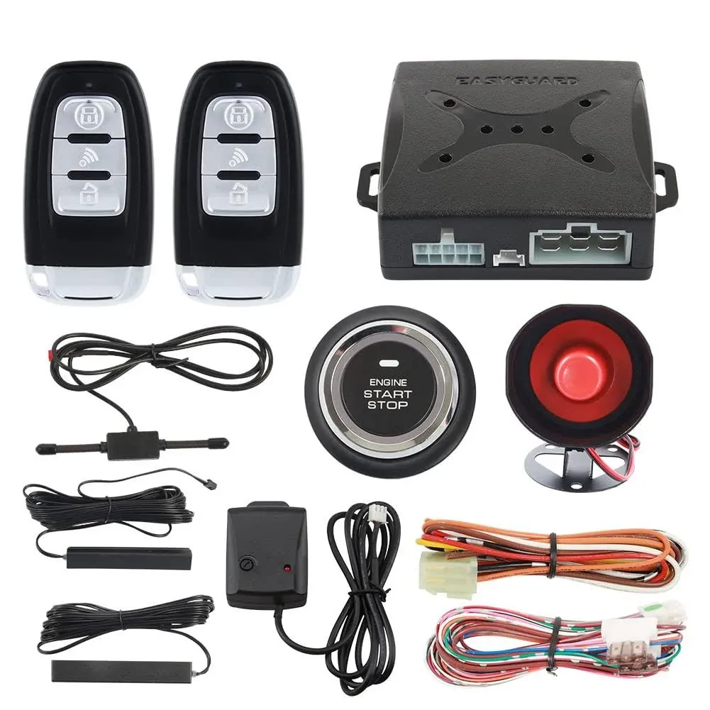 Easyguard EC003-NS PKE Car Alarm Proximity Entry Push Start Button Remote Engine ...