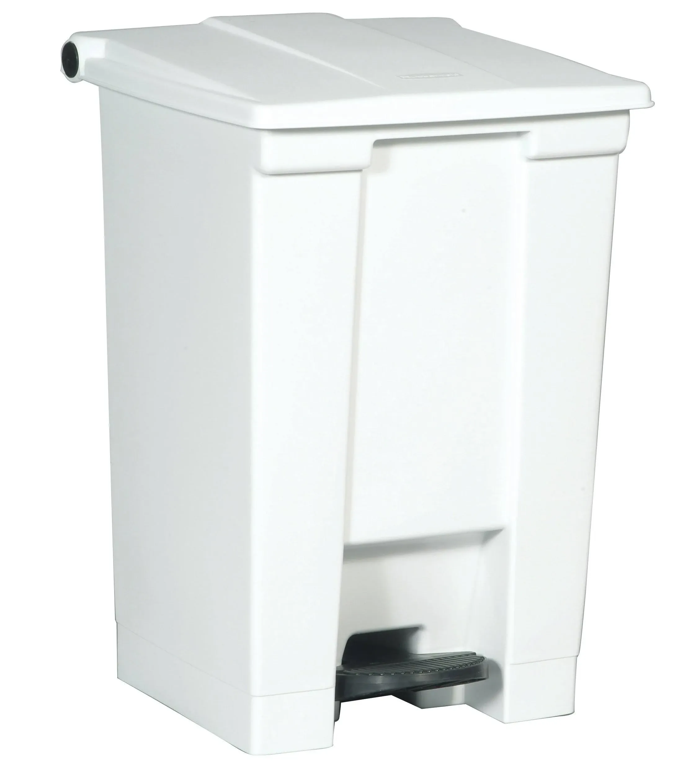 Rubbermaid Commercial Indoor Utility Step-On Waste Container 12 Gal Plastic White