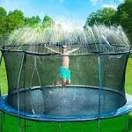 Bobor Trampoline Sprinkler for Kids Outdoor Trampoline Backyard Water Park 39 Ft