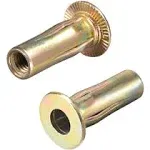 Uxcell Multi-Grip Rivet-Nut, Pre-Bulbed Shank Carbon Steel Color-Zinc-Plated | Harfington, M6 / 40pcs