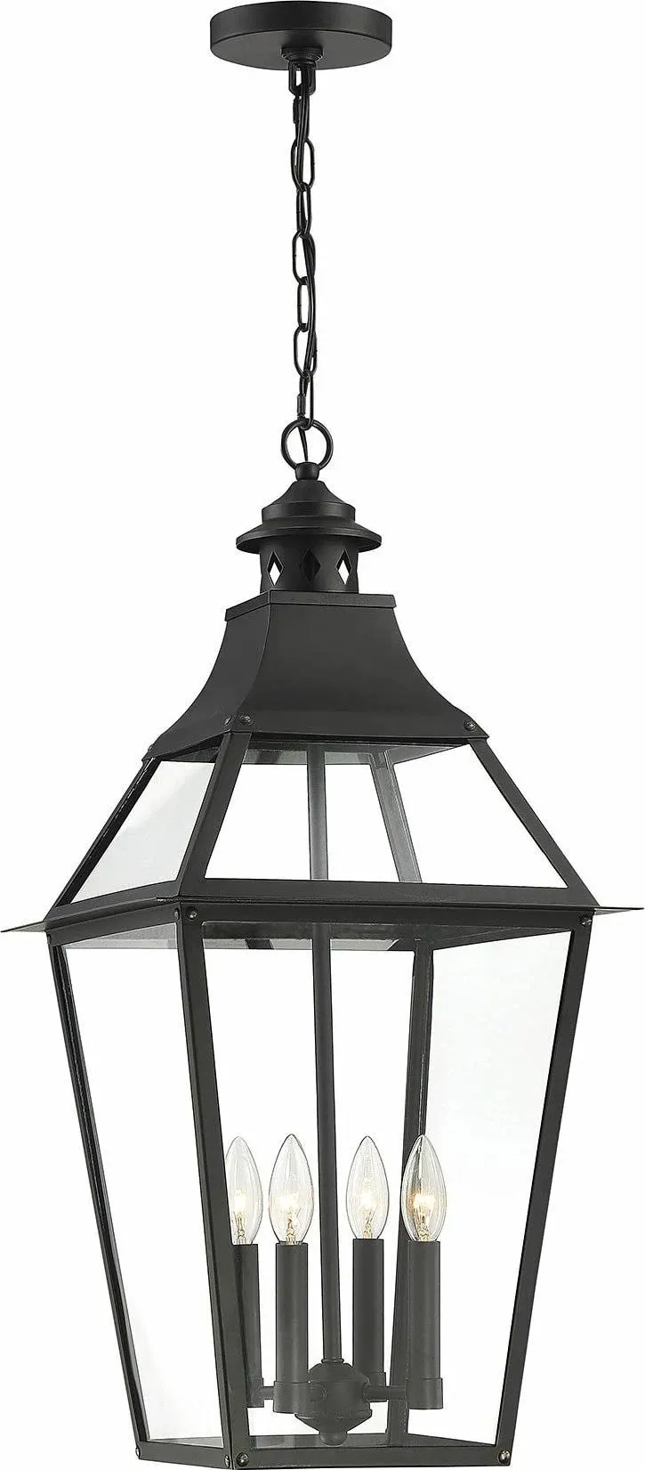 Savoy House-5-723-153-Jackson - 4 Light Outdoor Pendant Black/Gold