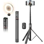 Joyful 72" Extendable Phone Tripod with Wireless Remote Control and Cold Shoe Mount