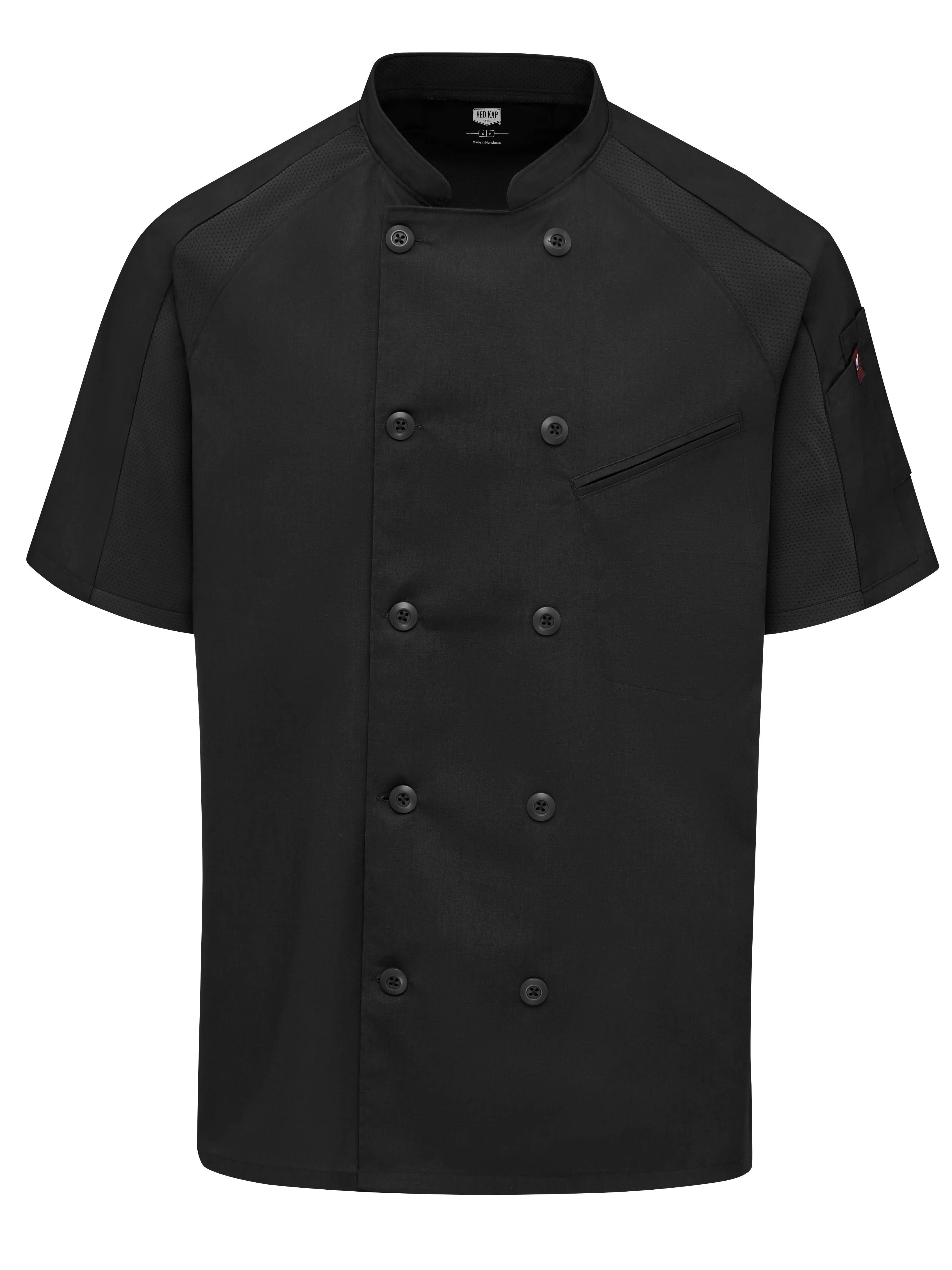 Men's Airflow Raglan Chef Coat with OilBlok 052M - Black SS / 3XL