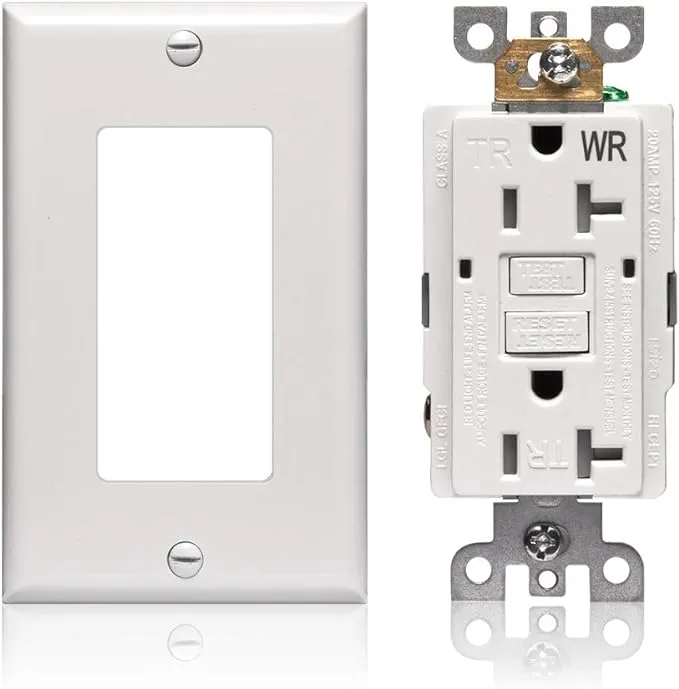 GFCI Outlet 20 amp Receptacle - UL Listed WR Tamper Resistant End of Life Monitoring Self-Test Electrical Outlets GFCI Receptacle for Outdoor