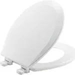 Bemis 500Ec-000 Toilet Seat, With Cover, Enameled Wood, Round, White