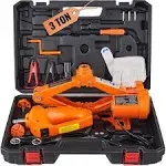 VEVOR Electric Car Jack 3 Ton 12V Electric Scissor Jack with Impact Wrench Car Repair Tool for SUV Sedans, Size: w/Impact Wrench Inflator Pump, Orange