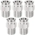 Push to Connect Pneumatic Air Fitting 1/4&#034;OD x 1/4&#034;NPT Thread Straight Lock Fitt