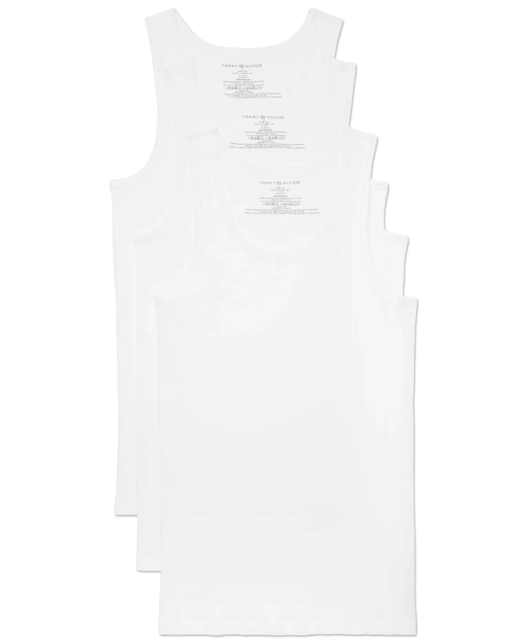 Tommy Hilfiger Men's Cotton Classics Tank 3-Pack - White - L