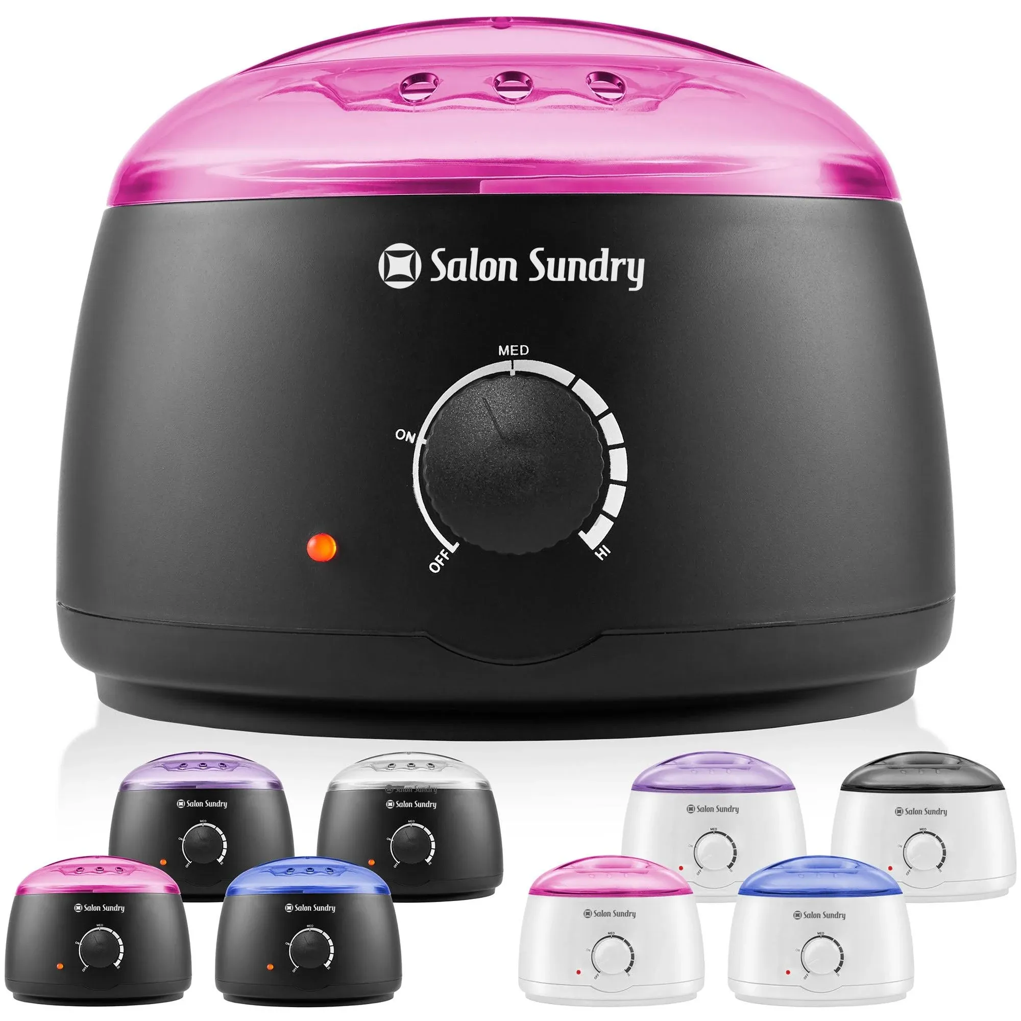 Salon Sundry Portable Electric Hot Wax Warmer Machine for Hair Removal - Black with Clear Lid