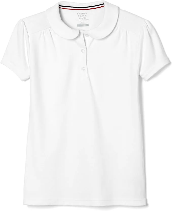 French Toast Girls' Short Sleeve Peter Pan Collar Polo