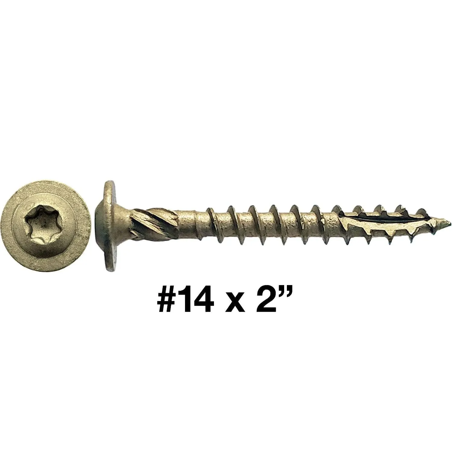 #14 x 2&#034; Construction Lag Screw Exterior Coated Torx/Star Drive Heavy Duty St...