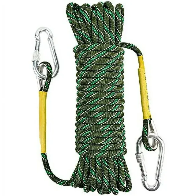 X Xben Outdoor Climbing Rope, 8MM Green Diameter Static Rock Climbing Rope 10M ...