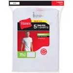 Hanes Big Men's Crew Tee Shirts, White - 5 pack