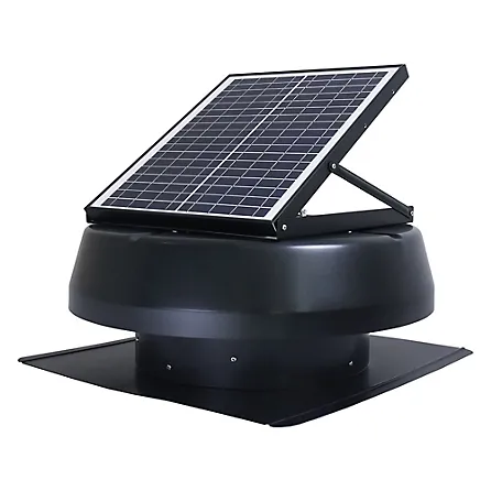 iLIVING 1750-CFM Black Aluminum Solar Power Roof Vent