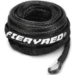 FieryRed 3/16” Winch Rope Cable,50 FT 8500 LBS ATV/UTV Synthetic Winch Rope, Winch Line Replacement with Protective Sleeve Suits for 3000 to 6000LBS Winch, Orange/Black/Grey Available