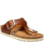 Nuevo en caja Birkenstock Giza hebilla grande en coñac 1018745 ancho regular-