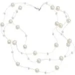 Shades of Freshwater Cultured Pearl Illusion Multi Strand Necklace Black