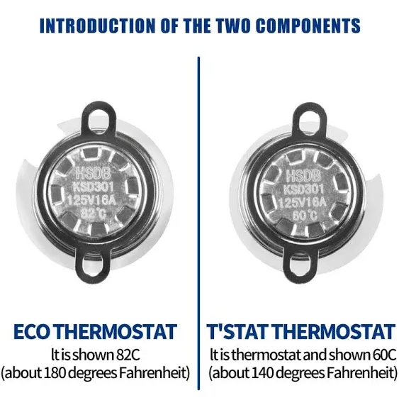 RV Water Heater Thermal Cutoff Kit with ECO Thermostat Assembly Kit Replacement Part Compatible with Atwood 93866 91447