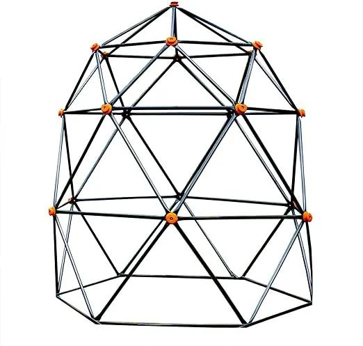 gobaplay Large Powder Coated Steel Geometric Climbing Dome with 3 Sleek Anchors