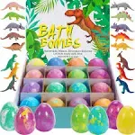 16 Pack Dinosaur Bath Bombs for Kids with Surprise Inside, Dino Bath Bombs with Toys Inside for Boys Girls Toddlers, Organic Kids Bath Bombs Bubble Bath Dinosaur Bath Toys Christmas Birthday Gift Set