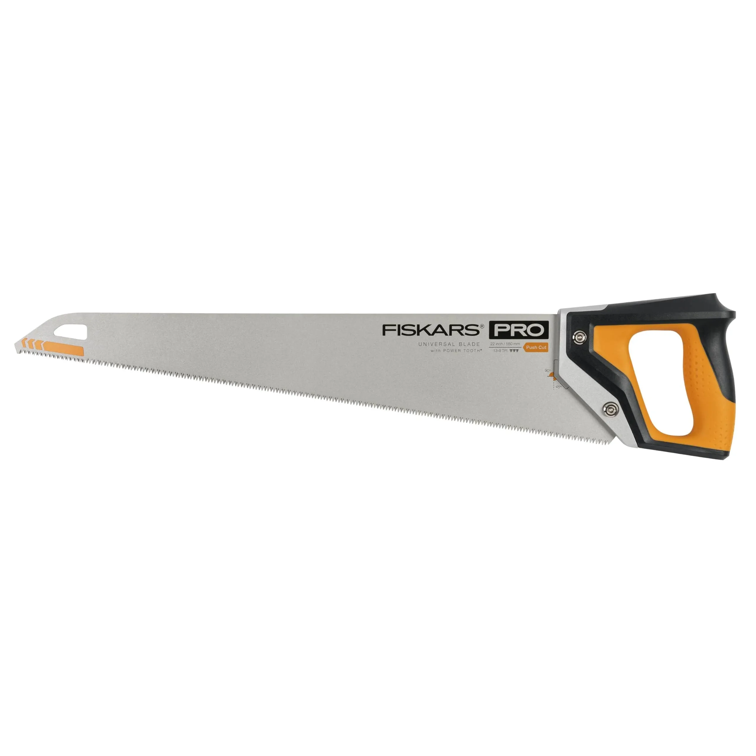 Fiskars Pro Hand Saw, PowerTooth Steel Blade, Universal SoftGrip Handle, High Speed Blade RapidStart Technology, 22 inches