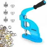 Hand Press Heavy Duty Eyelet Grommet Machine Press Punch Tool Kit with 3 Dies 1/4“ 3/8” 1/2“ and 900 Pcs Grommets Self Piercing Grommet Maker Labor Saving Corsetry Class Recommended