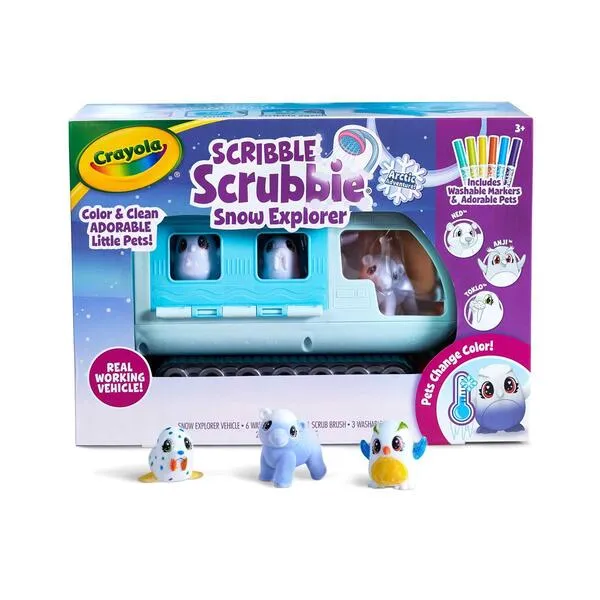 Crayola Scribble Scrubbie Pets Arctic Snow Explorer, Color &amp; Wash Creative Toy