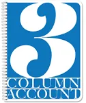 BookFactory 3 Column Account Book/Ledger Book/Accounting Ledger/Notebook (3 Columnar Book Format) - 100 Pages, 8.5" x 11" (LOG-100-7CW-PP-(Accounting-3)-AX)