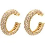 Ear Cuffs for Women - CZ Paved Hoop Conch Cuff Earrings for Men - Sparkle Rhinestones Clip On Wrap Earrings Non Pierced