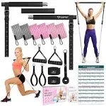 Pilates Bar Kit with Resistance Bands, Multifunctional Yoga Pilates Bar with Heavy-Duty Metal Adjustment Buckle, Portable Home Gym Pilates Resistance Bar Kit for Women Full Body Workouts