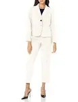 Le Suit Women's Petite 2 Button Wasit Seam Jacket & Elastic Back Pant