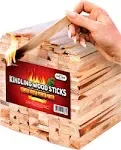 Zorestar Kindling Wood Fire Starter Sticks 300-500 PC 100% Organic Eco-Friendly Kiln Dried Firewood Fire Starter for Fireplace C