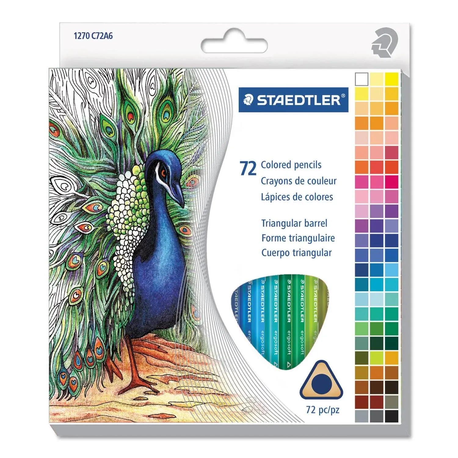 Staedtler Triangular Colored Pencils, Assorted Colors, Set of 72