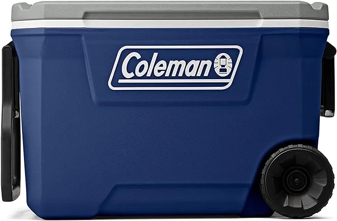 Coleman 316 Series Insulated Portable Cooler, Leak-Proof Wheeled Heavy Duty Cooler with 65-Quart 100+ Can Capacity, Ideal for Beach, Tailgate, Camping, and Sporting Events