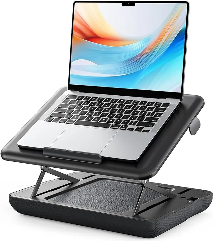 SAIJI Eye Level Lap Desk, Laptop Stand for Bed with Height and Angle Adjustble, Laptop Pad with Stable Work Surface for Car Sofa Couch Max to 17