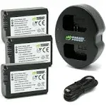 Wasabi Power Battery (3-Pack) and Dual Charger for Sony NP-FW50