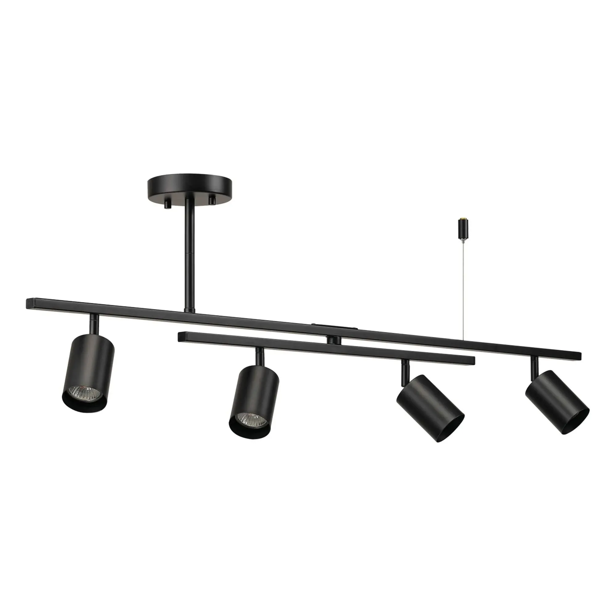 Globe Electric 57500 4-Light Track Lighting, Matte Black, Center Swivel Bar, Piv