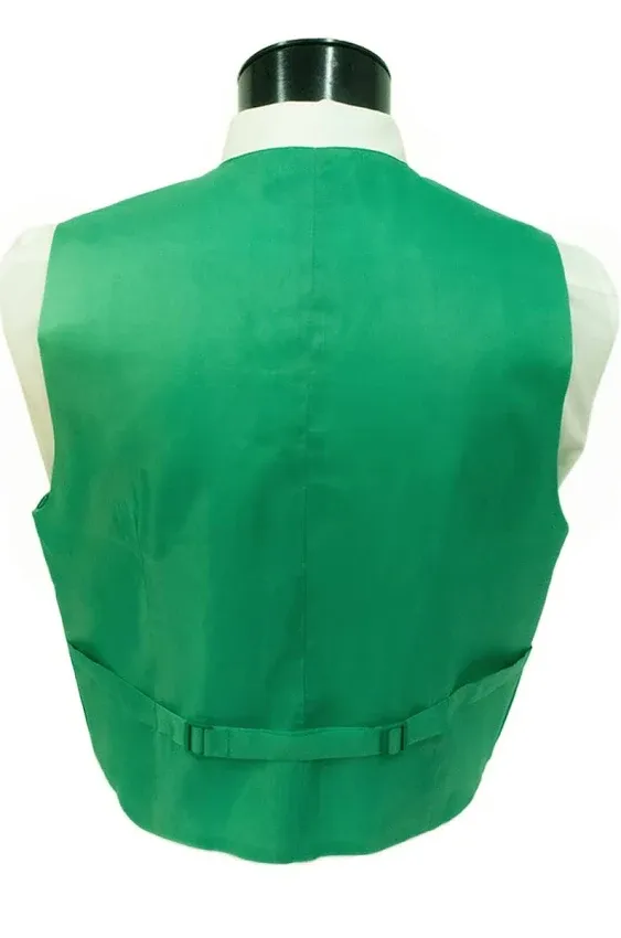 Umo Lorenzo Green Poly Twill Vest-Large, Men's