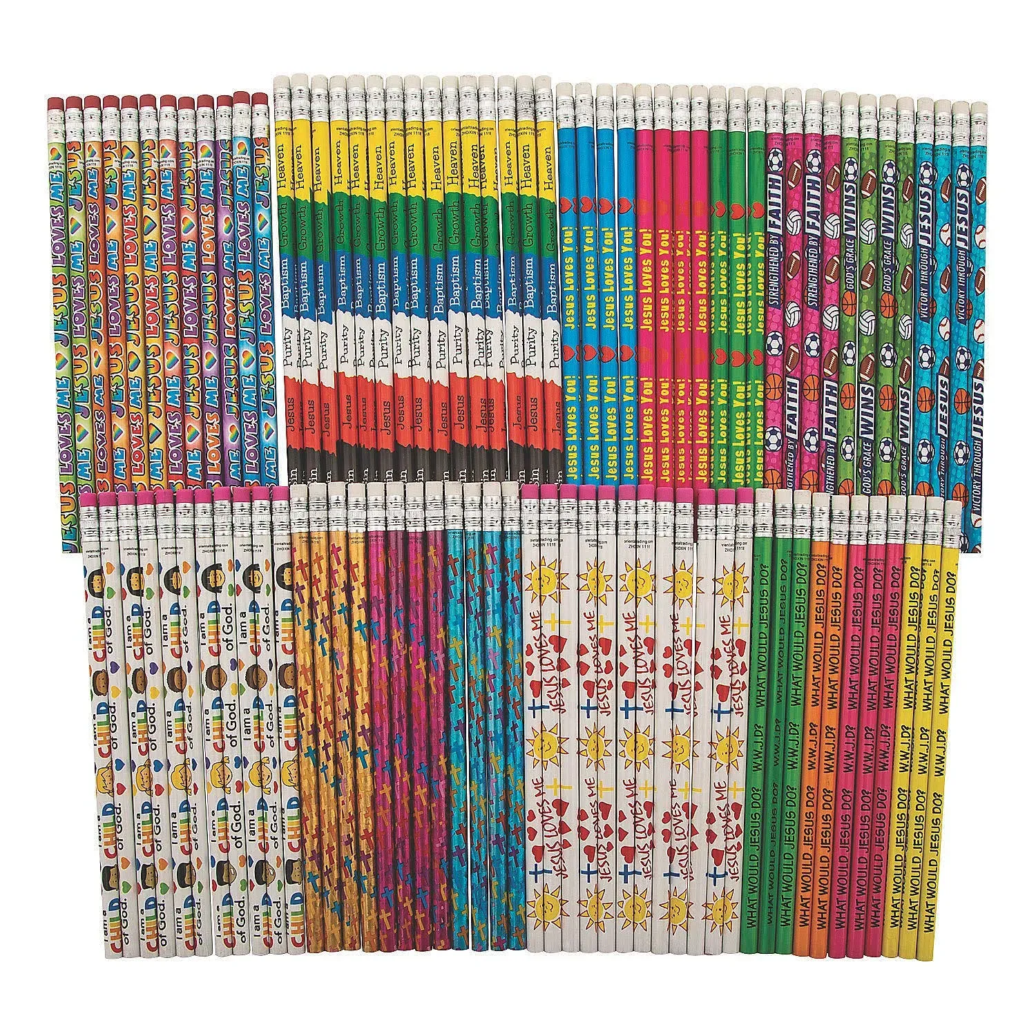 Fun Express Religious Pencil Assortment 100 Pack