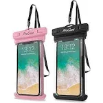 ProCase 2 Pack Floating Waterproof Phone Pouch Up to 7.0", Water Proof Underwater Case Dry Bag Cell Phone Protector for iPhone 15 14 13 Pro Max, Galaxy S24 S23 Ultra, Beach Essential - Black