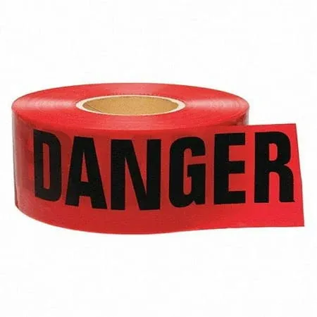 ATERET Premium Red Danger Tape 3-Pack 3 inch x 1000 Feet, Hazard Safety Tape, Construction Tape for Danger/Hazardous Area, Ideal Use for Halloween