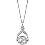 Silver-tone 3-sided Spinner Locket Necklace 30"