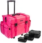 Shany Makeup Artist Soft Rolling Trolley Cosmetic Case with Free Set of Mesh Bag - Sweetheart